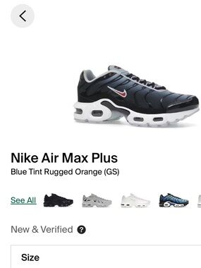 Nike Air Max Plus Sz 4Y